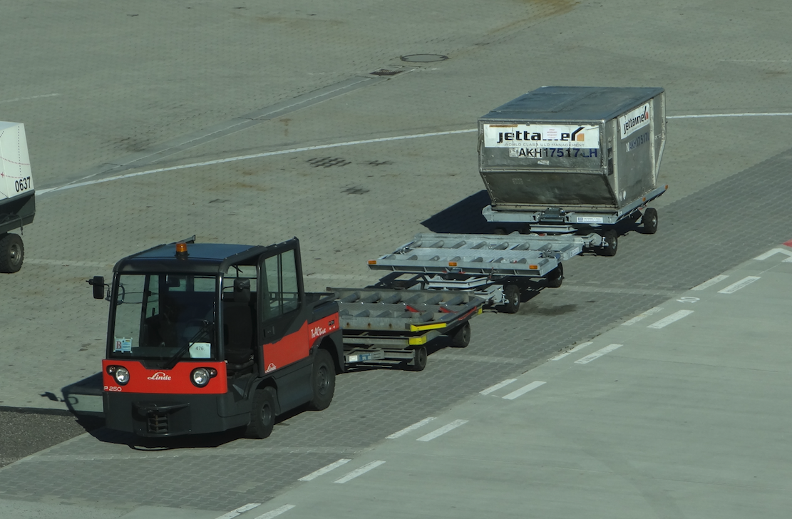 Tugboat with transport pallets. 2015 year. Photo by Karol Placha Hetman