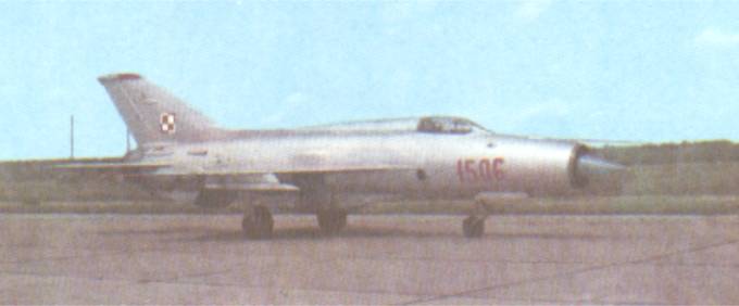Pierwszy MiG-21 PF nb 1506 na Lotnisku Łask. 1968r.