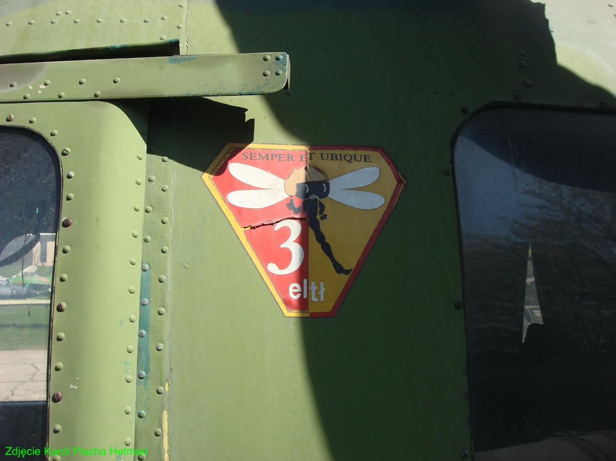 The emblem of the 3rd Squadron on the PZL Mi-2 combat helicopter. 2009. Photo by Karol Placha Hetman