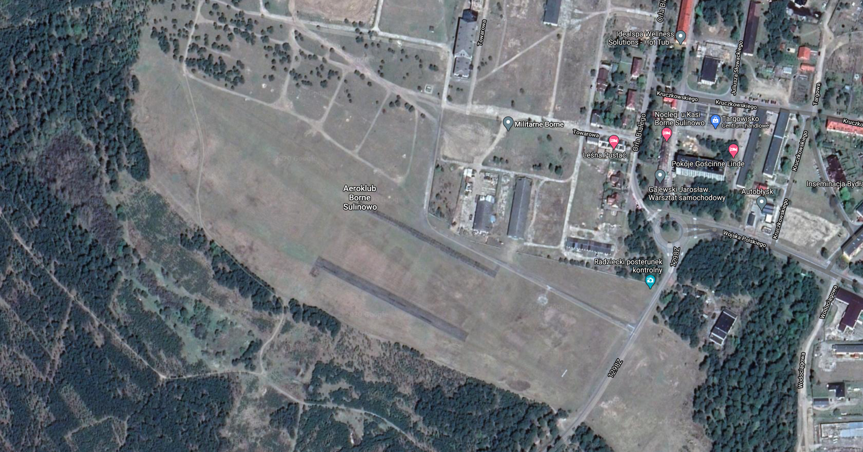 Borne Sulinowo airport. 2021. Satellite image