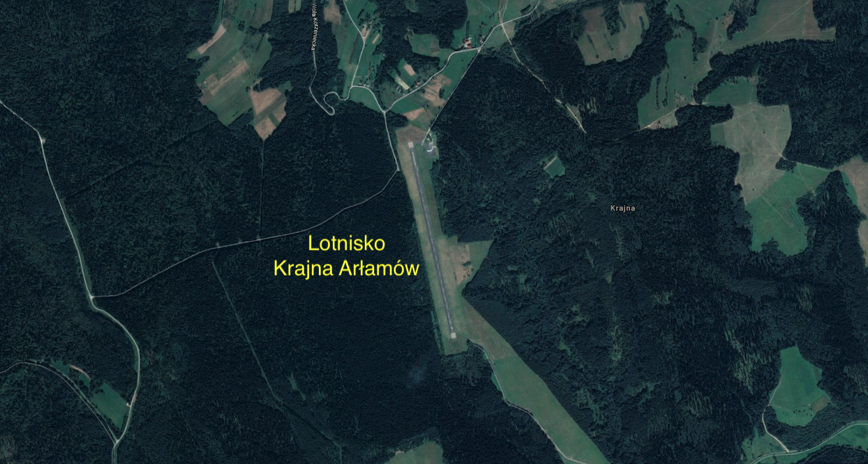 Krajna Arłamów airport. 2017. Satellite image