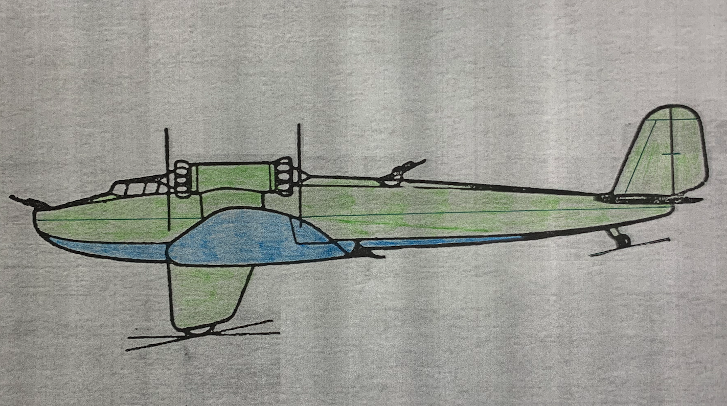 PZL-3. 1928. Drawing by Karol Placha Hetman