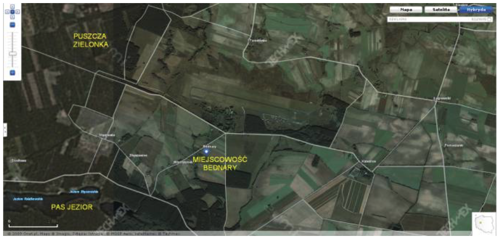Bednary airport in a satellite view. 2009 year. Photo of LAC