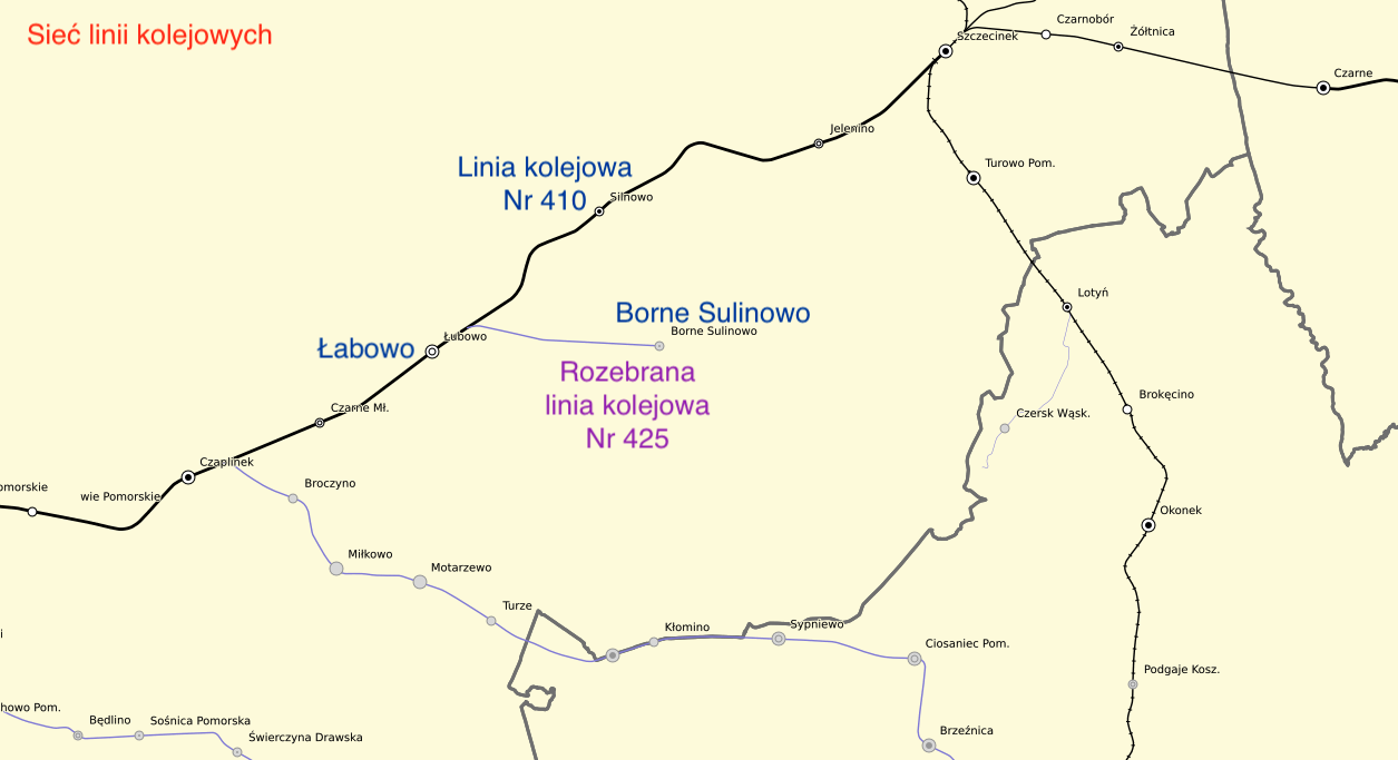 Railway line to Borne Sulinowo. 2013 year. The work by Karol Placha Hetman