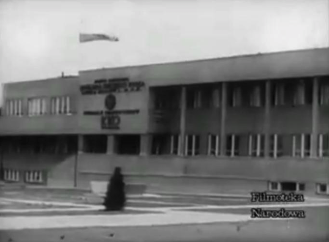 Completed modern administration and dormitory building. Swidnik 1939 year. National Film Archive's photo