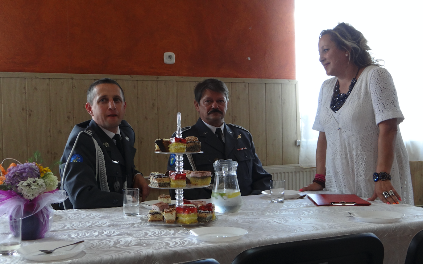 Celebrations at the community center. Delegation of the Polish Air Force (Major Andrzej Głownia) and Mrs. Beata Grylowska. 2018 year. Photo by Karol Placha Hetman