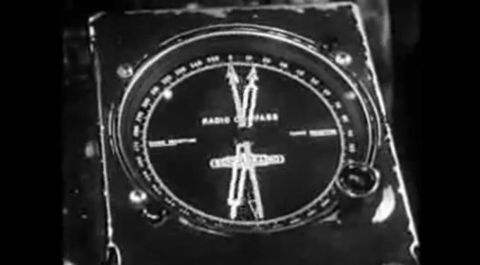 Wskaźnik LFB na pokładzie Lockheed Constellation przed radiolatarnią.