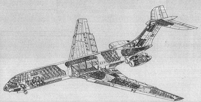 Vickers VC-10 drawing 1970. Photo of Vickers