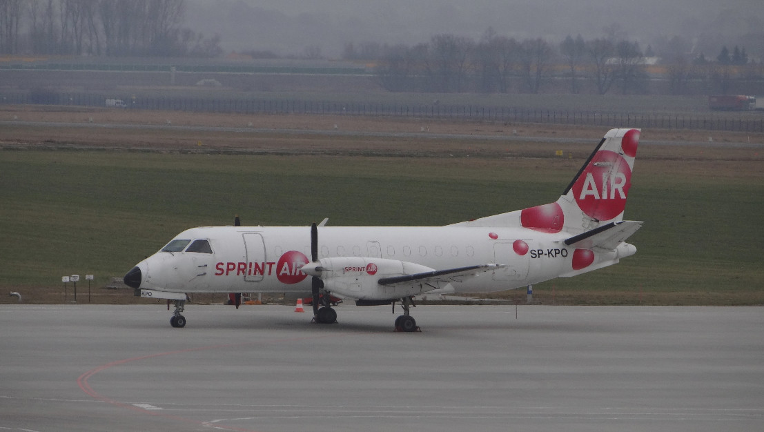 SAAB-340 SP-KPO operatora Sprint Air. 2014 rok. Zdjęcie Karol Placha Hetman