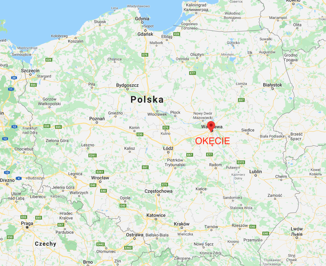 Okęcie on the Map of Poland. 2009 year. Photo of LAC