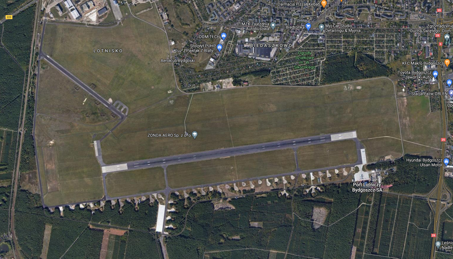 Bydgoszcz airport. 2013 year. Google photo