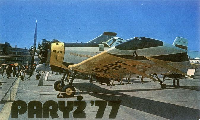 PZL M-18 Dromader SP-PBZ (drugi prototyp) na Air Show w Paryżu. 1977r. Zdjęcie PZL Mielec
