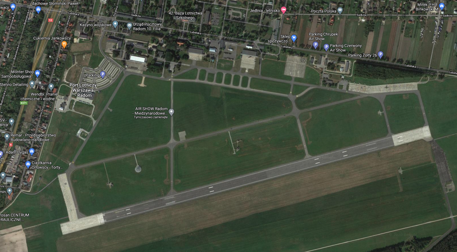 Lotnisko Radom Sadków. 2018 rok. Zdjęcie google