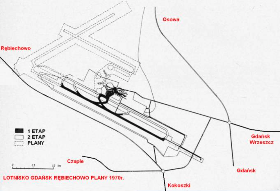 Ambitne plany rozbudowy Lotniska Rębiechowo. 1970 rok. Zdjęcie LAC