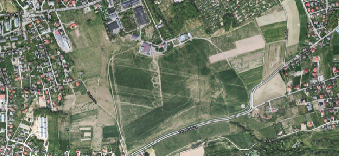 Bielsko-Biała airport, Aleksandrowice. 2014 year. Satellite image