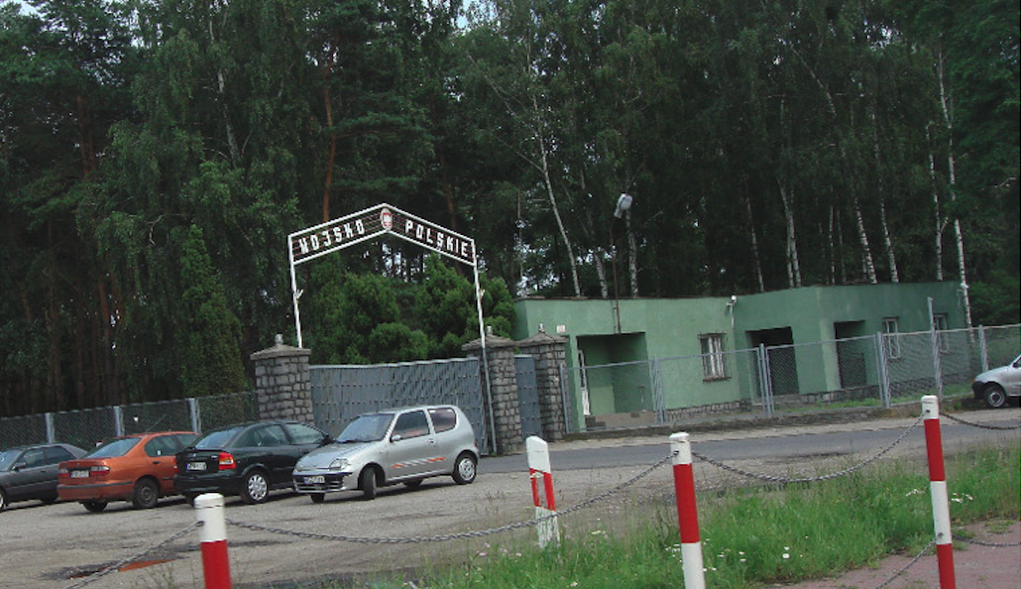 The main gate and the pass office of the military air force unit. 2009 year. Photo by Karol Placha Hetman