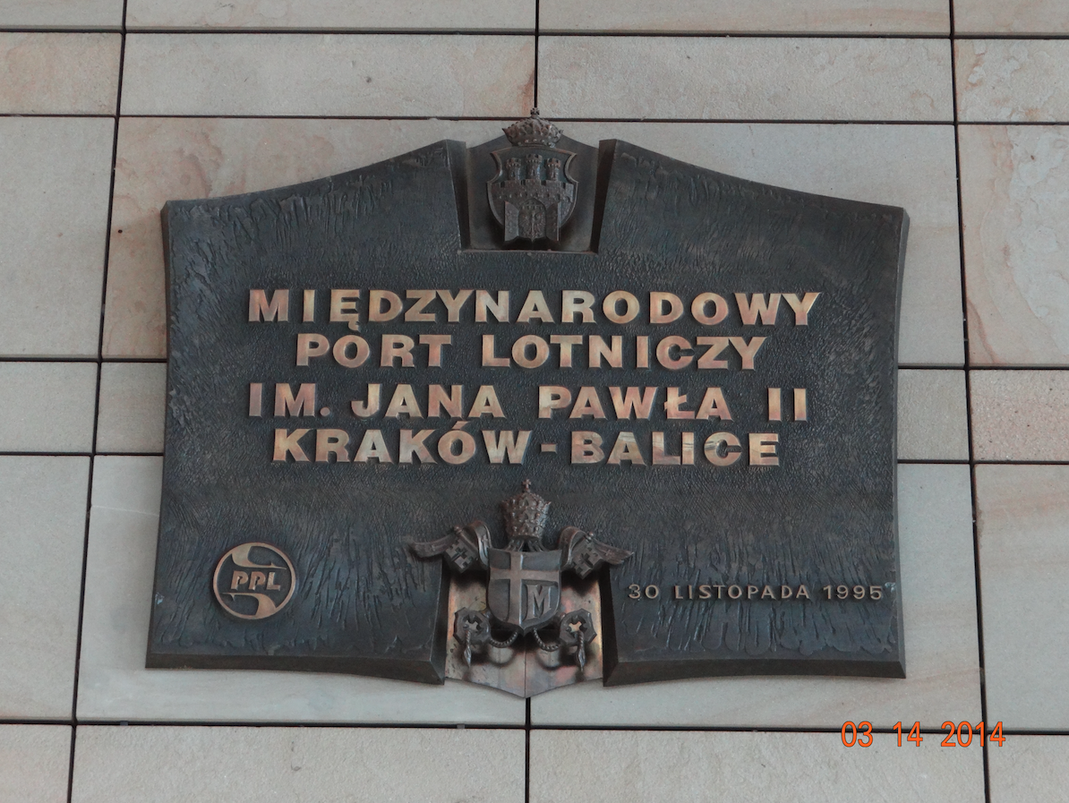 Commemorative plaque naming John Paul II. 2014 year. Photo by Karol Placha Hetman