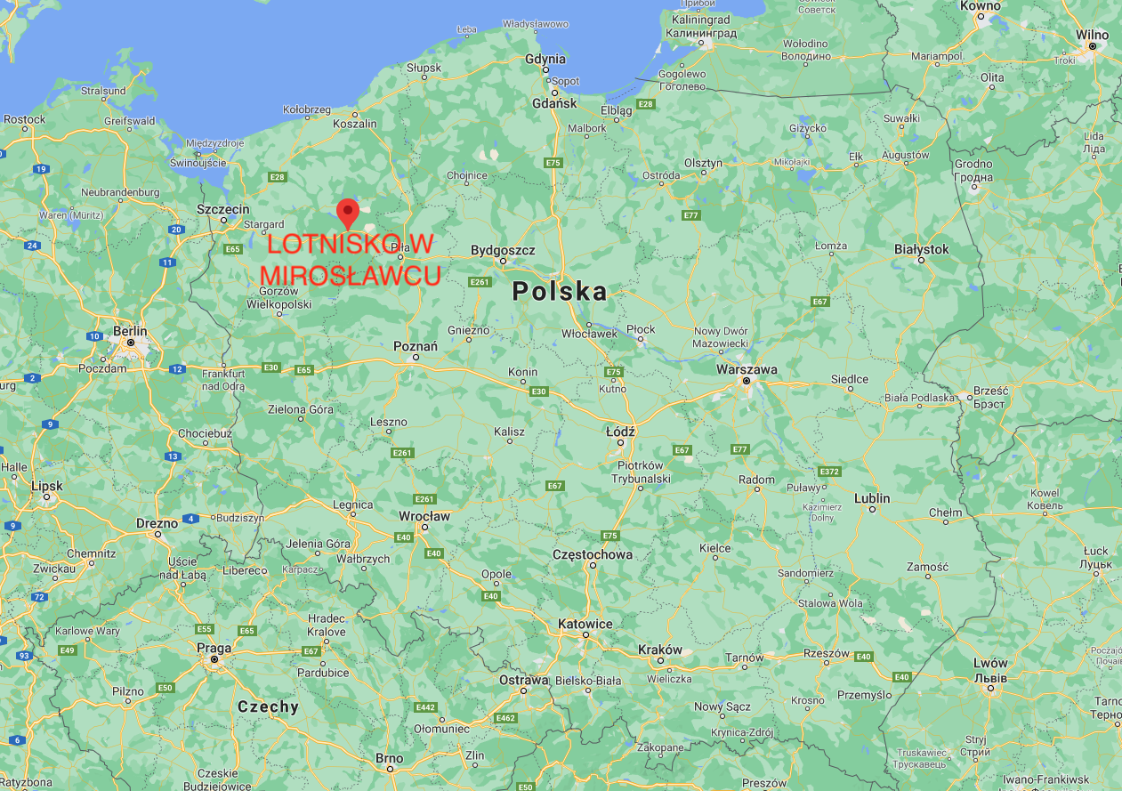 Mirosławiec Lotnisko na mapie Rzeczypospolitej Polski. 2011 rok