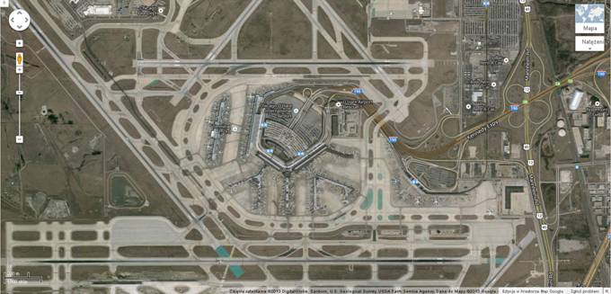 Ogólny widok terminali O’Hare 2013r. Zdjęcie Map Google