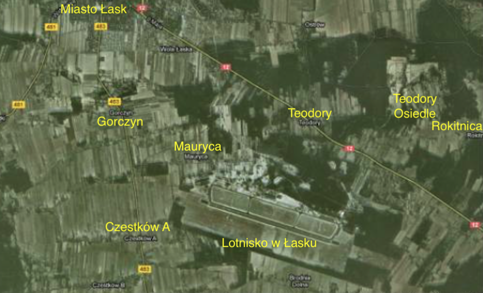 Łask airport. 2012 year. Satellite image