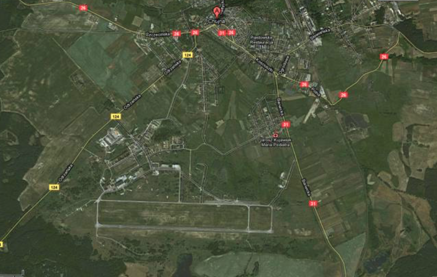 Lotnisko Chojna widok z satelity. 2009 rok. Zdjęcie LAC