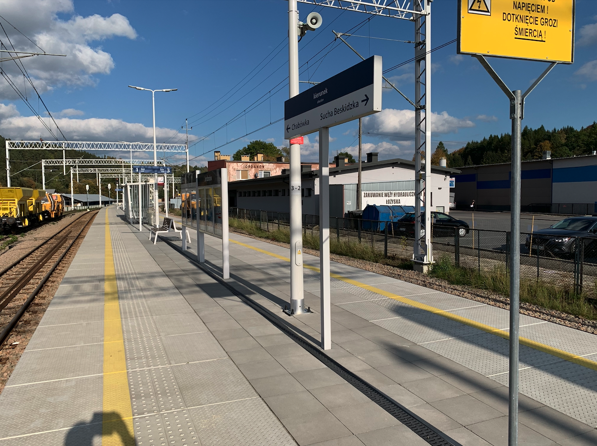 Jordanów railway station. 2022. Photo by Karol Placha Hetman