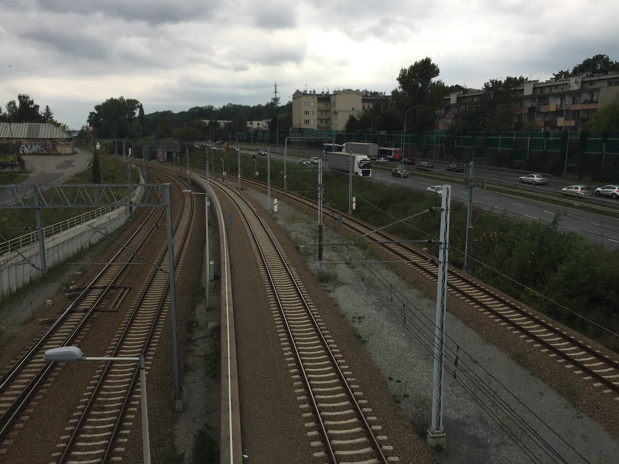 Krakow Podgórze. View towards the Kraków Bonarka station. 2020 year. Photo by Karol Placha Hetman