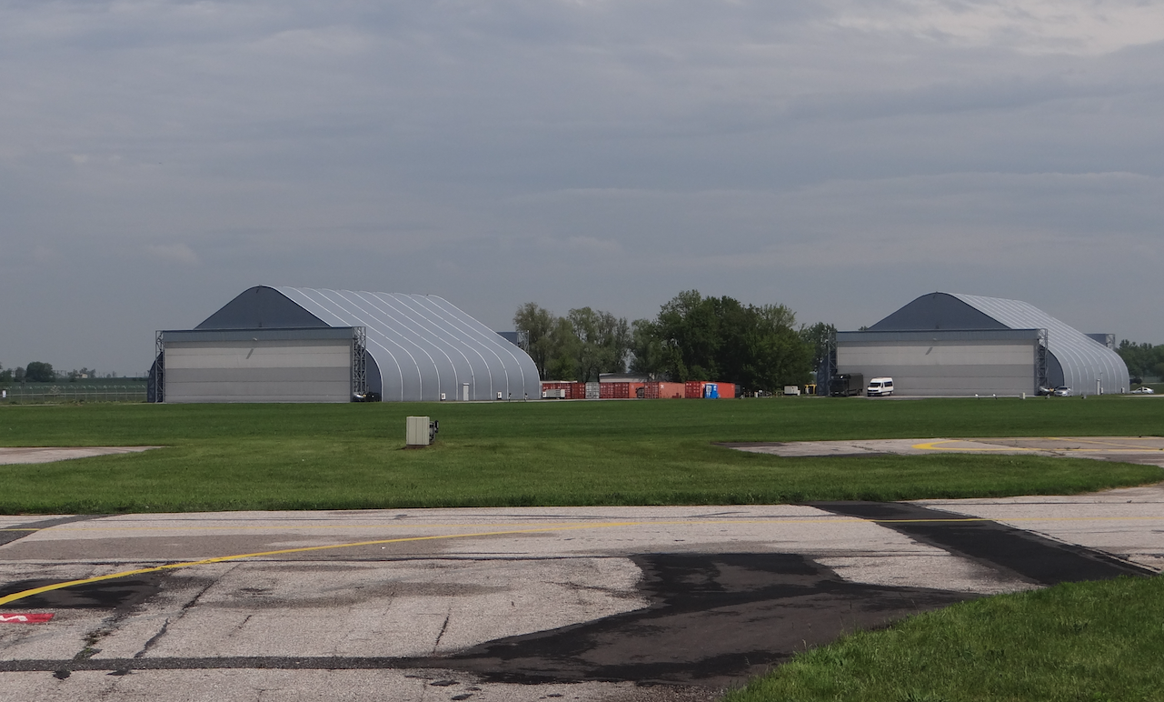 Hangars at Inowrocław Airport. 2019. Photo by Karol Placha Hetman