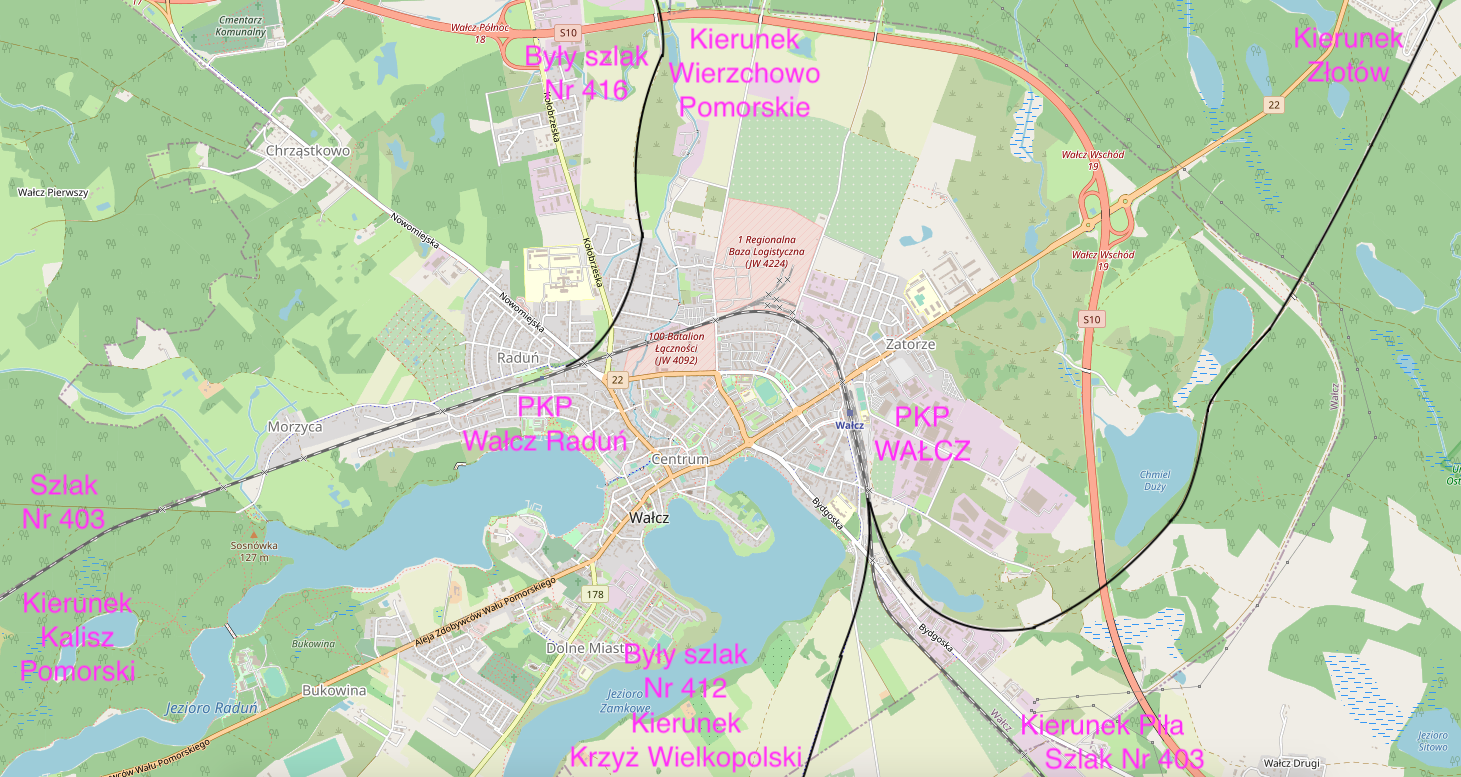 Wałcz na mapie. 2021 rok. Praca Karol Placha Hetman