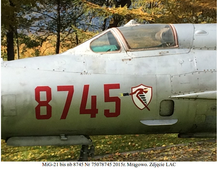 MiG-21 bis nb 8745. Mrągowo 2015 year. Photo by LAC