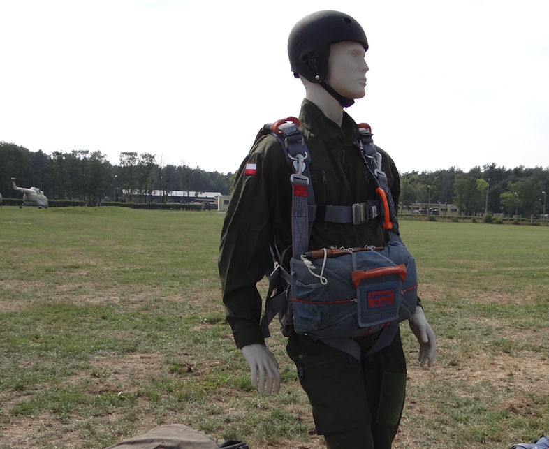 Polish thoracic rescue parachute. 2012 year. Photo by Karol Placha Hetman