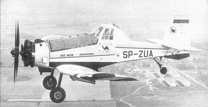 Seryjny PZL M-18 nr 1Z002-05 rejestracja SP-ZUA 1981r. Zdjęcie PZL Mielec