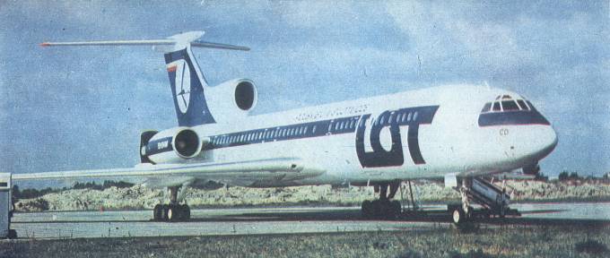 Tu-154 M SP-LCD Okęcie 1987 rok. Zdjęcie PLL LOT