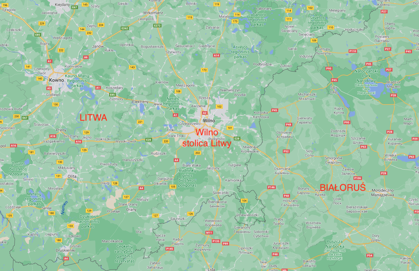 Vilnius city is the capital of Lithuania on the map. 2015 year.