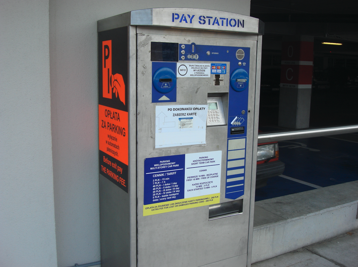 Multi-storey parking. Vending machine. 2011 year. Photo by Karol Placha Hetman