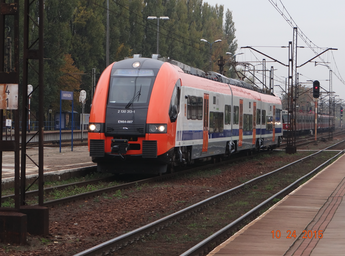 Pociąg EN-64-007, firmy PESA. Płaszów 2015 rok. Zdjęcie Karol Placha Hetman