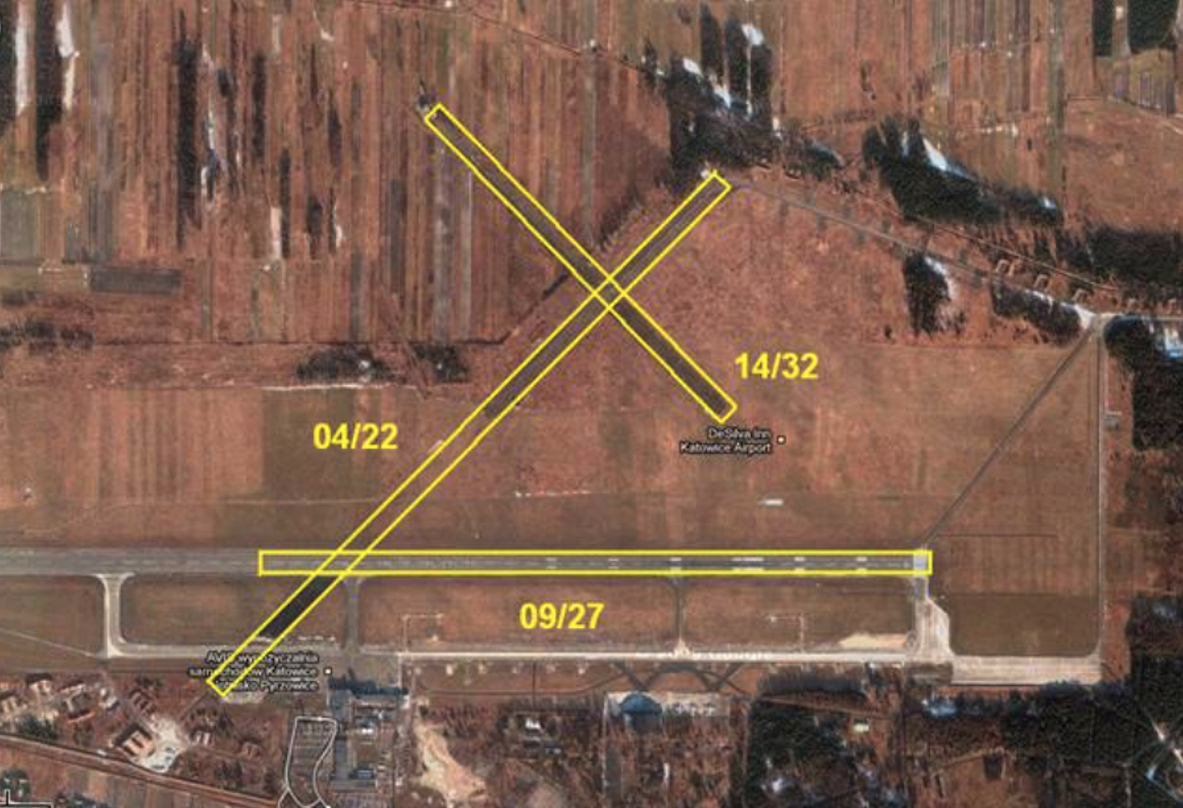 Mierzęcice Airport. The original RWY layout from 1943. 2010. Work by Karol Placha Hetman