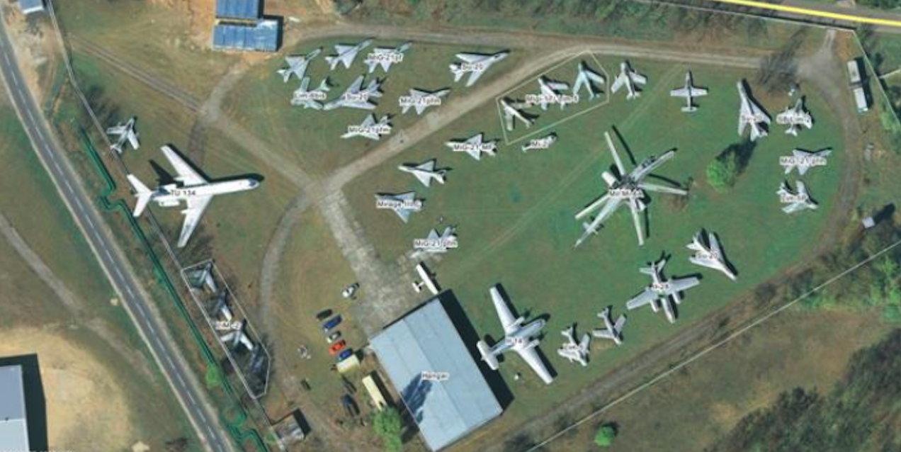 Aviation museum in Lublinek. 2011 year. Satellite image