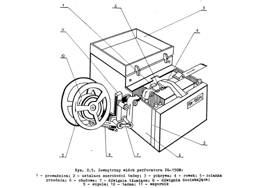 Perforator PŁ-150M rysunek z opisu technicznego