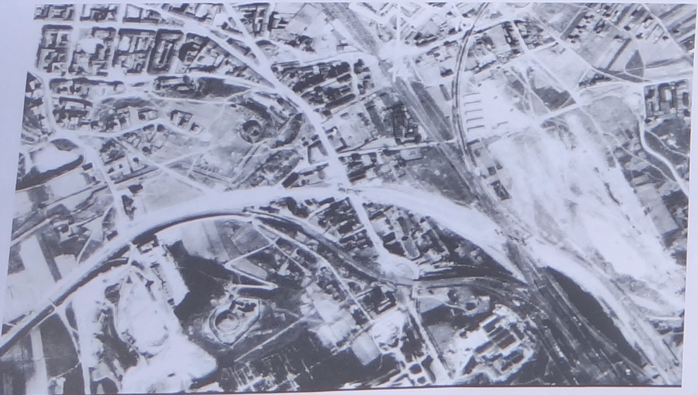 The American aerial photo from 1944. Photo of the Historical Museum