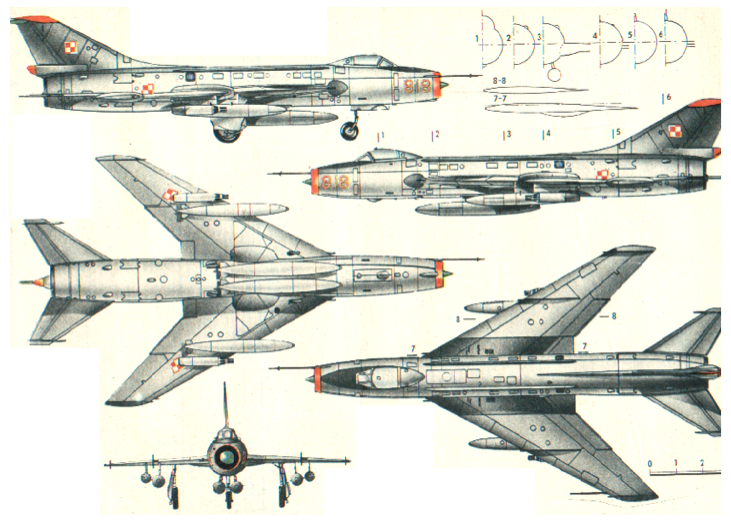 Rysunek Su-7 BKŁ nb 818. 1970 rok. Zdjęcie LAC
