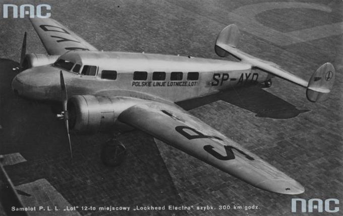 Lockheed L-10 Electra SP-AYD PLL LOT 1937. Photo of the National Digital Archives