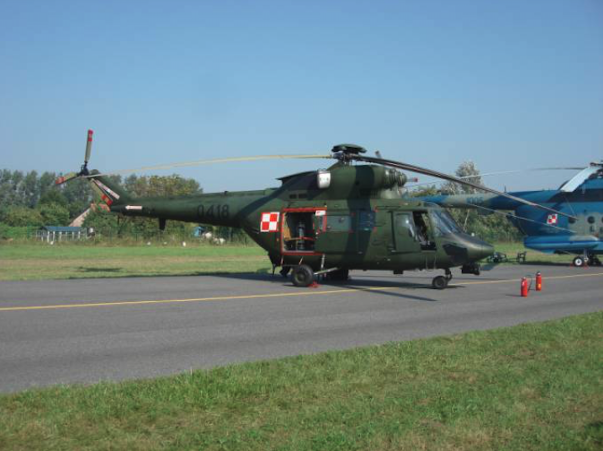 W-3 Sokół nb 0418. 2011. This helicopter served in Nowe Miasto nad Pilica until 2000. Photo by Karol Placha Hetman