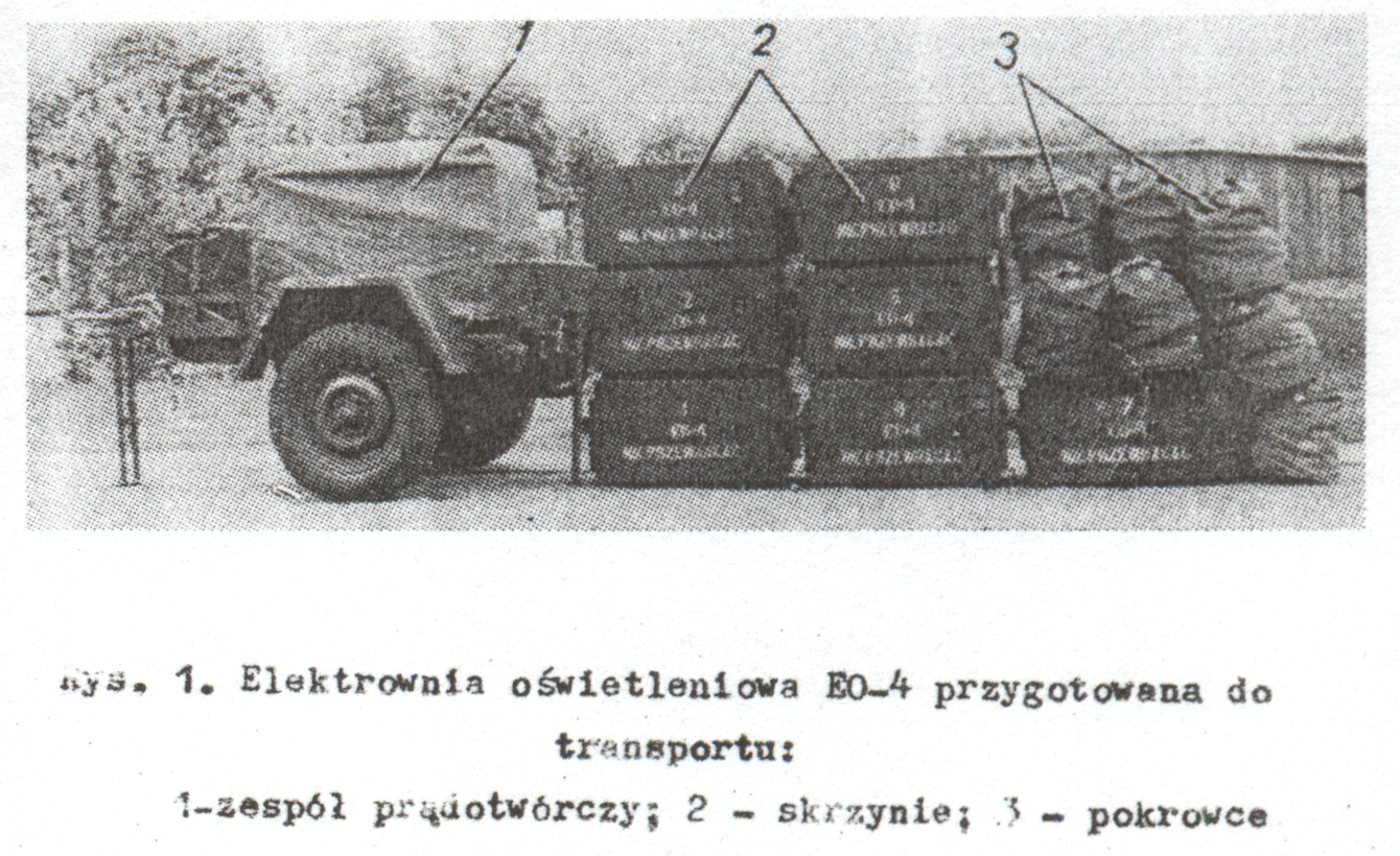 Elektrownia oświetleniowa EO-4. Zdjęcie z instrukcji