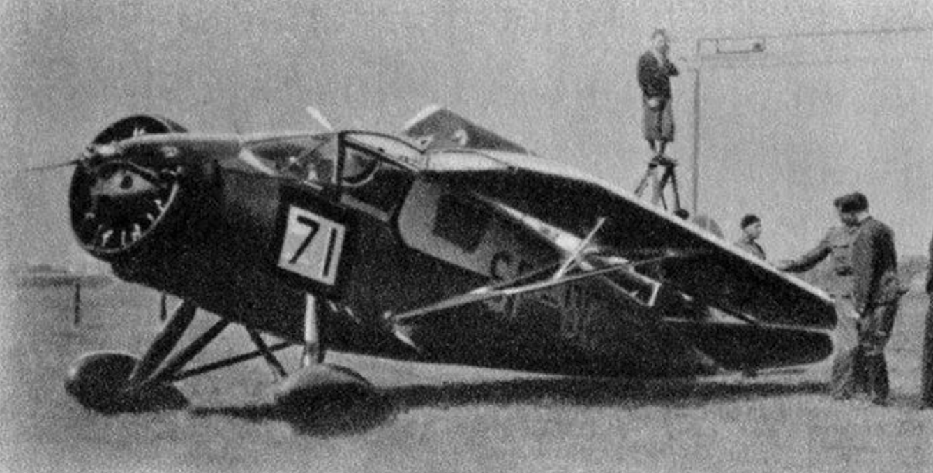 Polish RWD-9 plane of pilot Jerzy Bajan. 1934 year. Historical museum photo