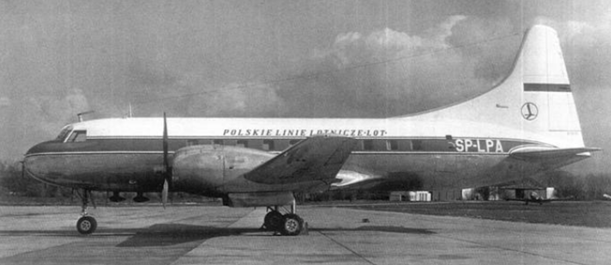 Convair CV-240-12 registration SP-LPA 1958. Okęcie airport. Photo of LOT Polish Airlines