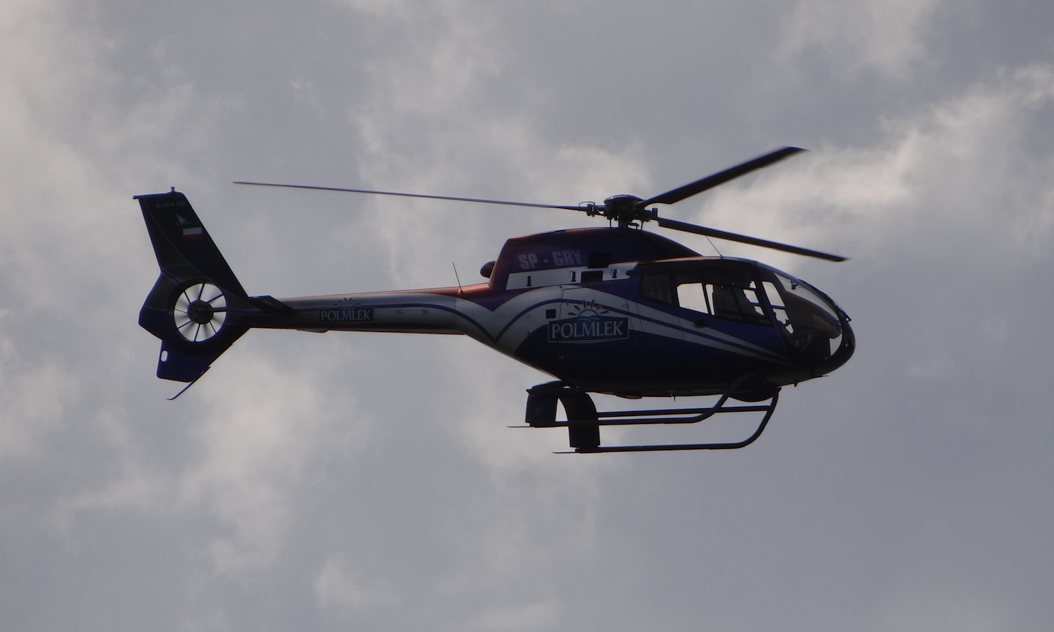 Eurocopter EC120 B SP-GRY firmy POLMLEK. Mazury Air Show 2018. Zdjęcie Karol Placha Hetman