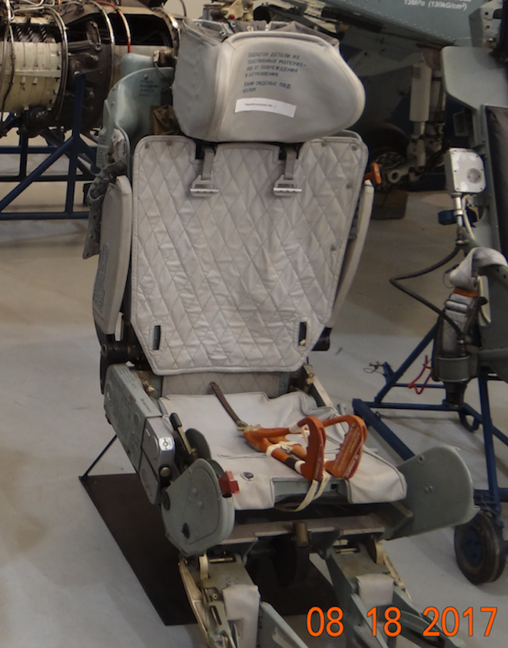 Fotel wyrzucany KM-1 używany w MiG-21 PFM, MiG-21 R, MiG-21 M. 2017 rok. Zdjęcie Karol Placha Hetman
