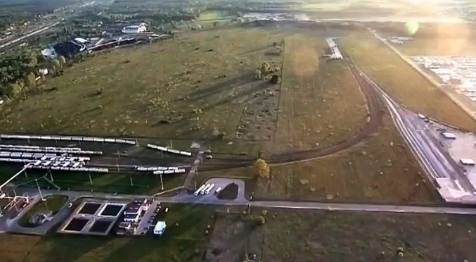 Former Małaszewicze Airport. To this day, visible pouring bombs on the runway. 2012 year. Photo of LAC