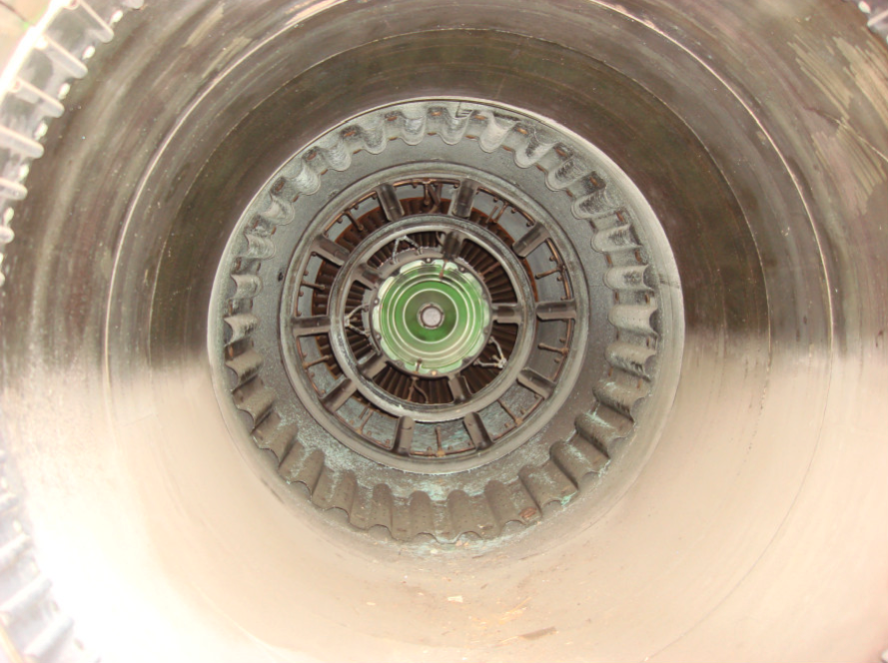 The R-11 engine. View of the outlet nozzle. Czyżyny 2008. Photo by Karol Placha Hetman